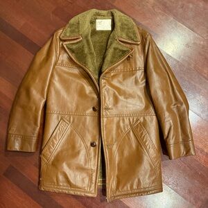 Brown Leather Men's Jacket - 36